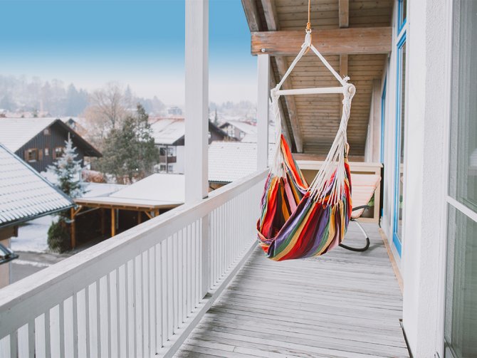Appartement Nesselwang Suite | Balkon mit Alpenblick.