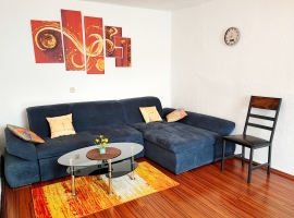 Wohnzimmer mit  einer  Schlafcouch