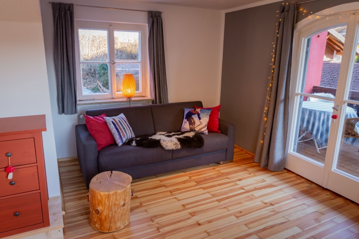 Wohnzimmer mit Schlafsofa