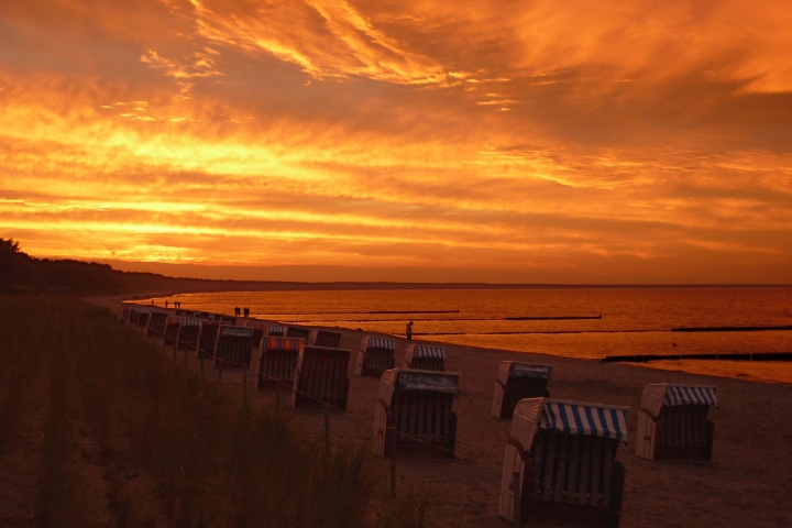 Sonnenuntergang am Ortsstrand