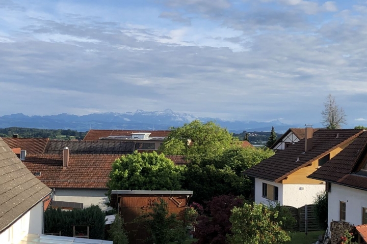 Ausblick vom Balkon bei guter Sicht