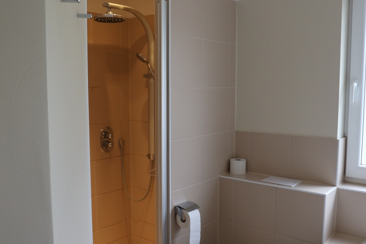 Dusche im Bad.