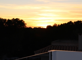 Sonnenuntergang von der oberen Terrasse