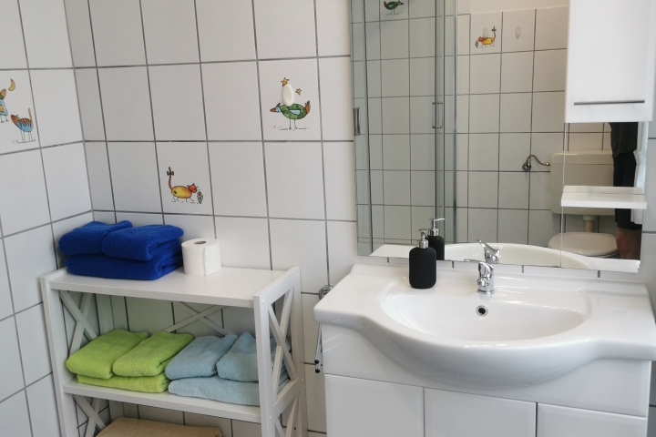 Bad mit Dusche und WC