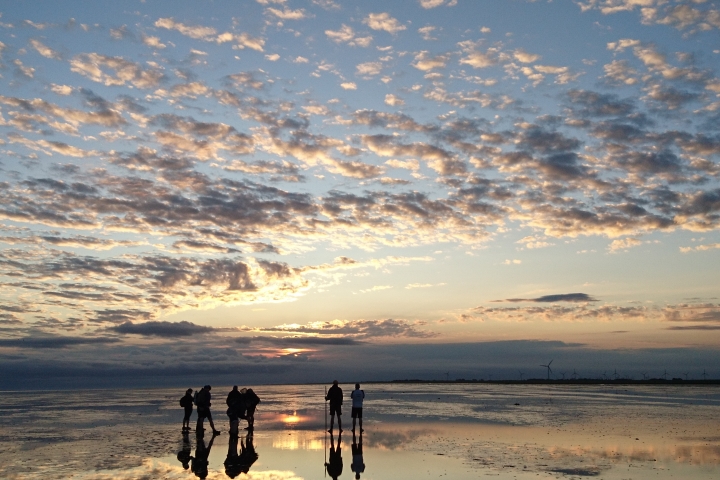 Natururlaub in Ostfriesland am Wattenmeer | Spiegelung oder Fata Morgana im Watt