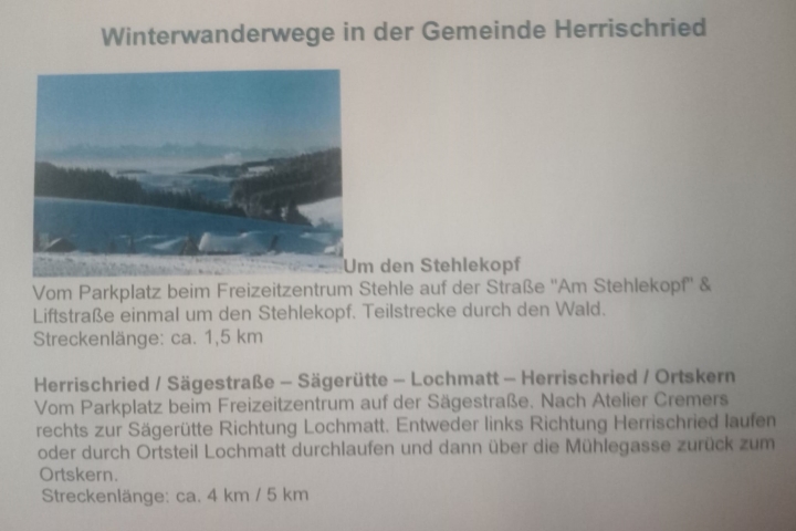 geniessen Sie den Winter in Herrischried
neben Abfahrt und Langlauf gibt es auch attraktive Winterwanderwege auch für Schneeschuhwanderungen