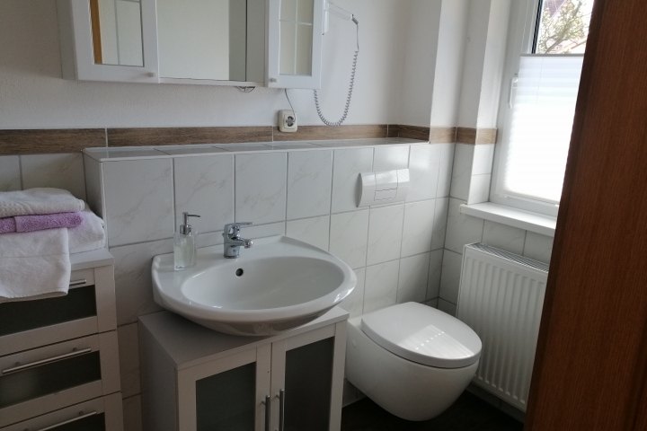 Bad mit Dusche und WC 