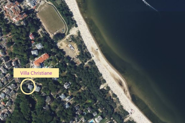 Optimale Lage: grün, zentral, 150m vom Strand entfernt