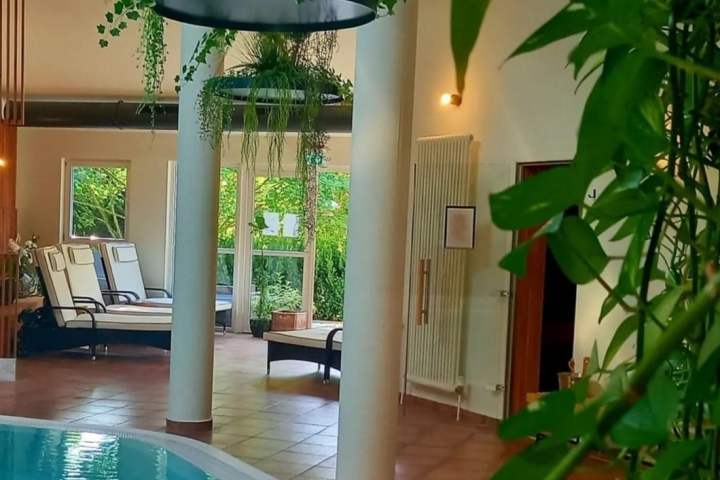 Fewo-Suite Nordstern mit Kanu | Teilansicht Pool, gegen Aufpreis nutzbar