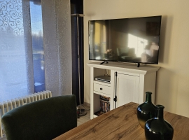 Moderne Unterhaltung: Entspannen Sie bei einem Filmabend in Ihrer gemütlichen Ferienwohnung.
