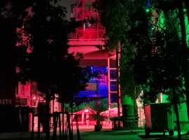 Landschaftspark Duisburg Nord mit nächtlicher Lichtkunst