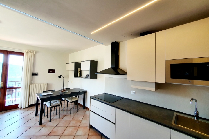 Moderne Küche mit Induktion und Spülmaschine