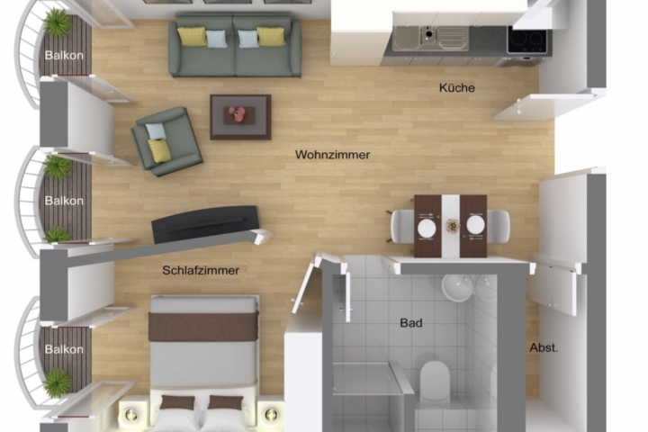 Grundriss der Ferienwohnung