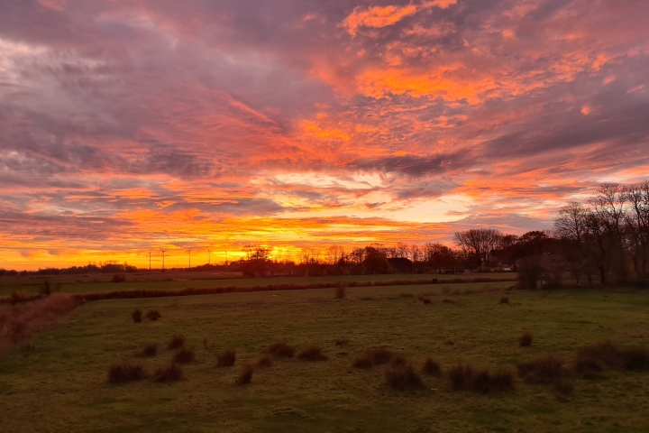 Sonnenuntergang auf der Terrasse