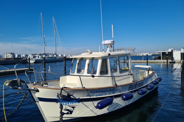 Unser Hochseeboot Fisherman für geführte Angeltouren auf Ostsee + Schlei