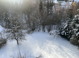 Kleiner Rodelhang im Garten direkt hinter dem Haus (Schlitten vorhanden)
